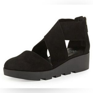 EILEEN FISHER Women's 8.5 Buoy Tumbled Nubuck Suede Platform CrissCross Shoe